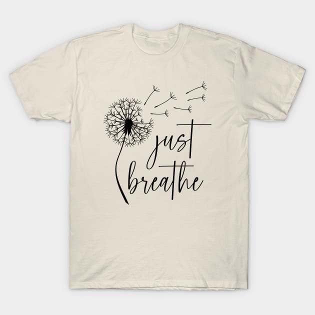 Just Breathe Dandelion Yoga T-Shirt by uncommontee